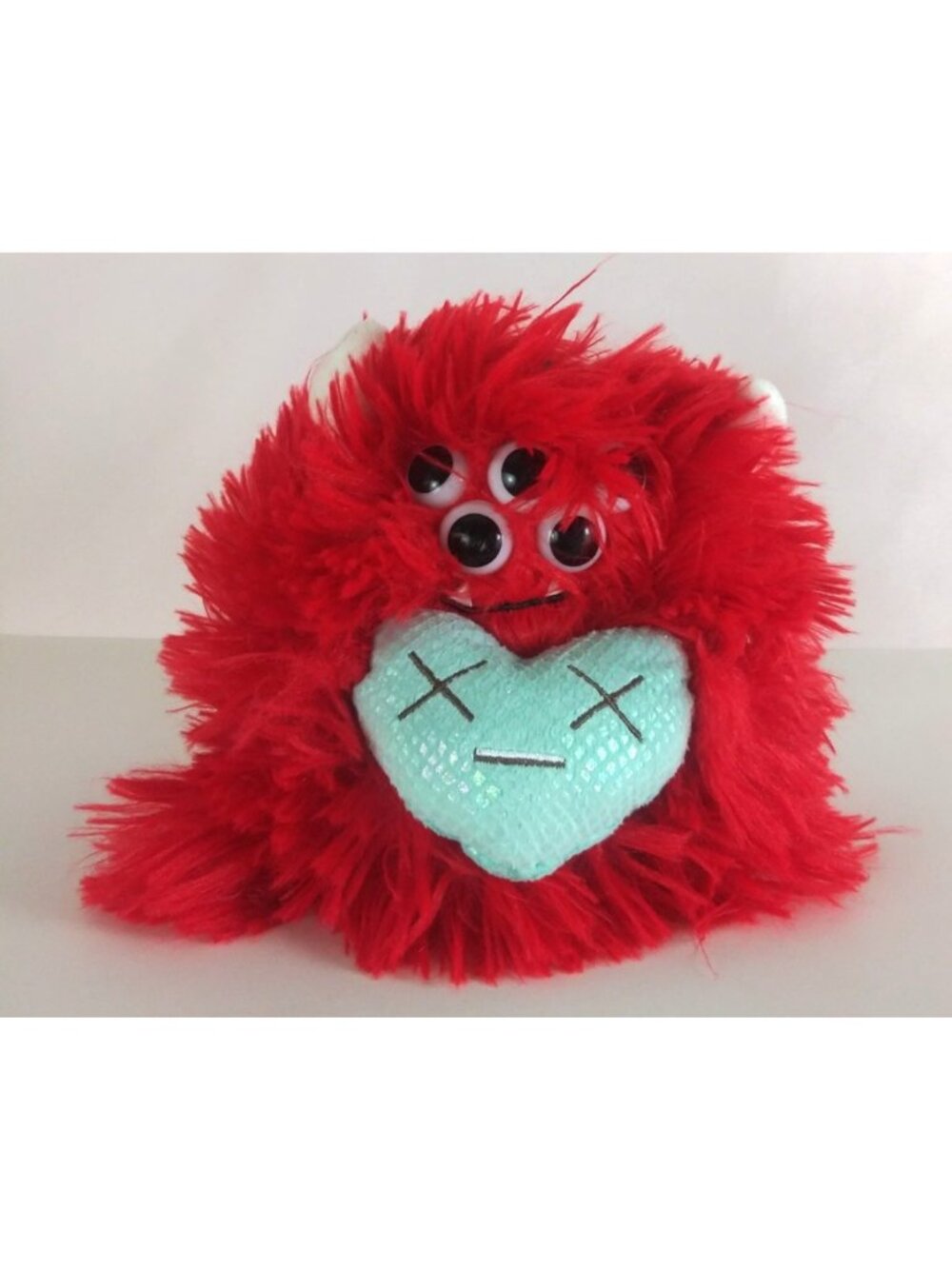 Wal-Mart Cute Red Monster Holding Heart 8" Plush